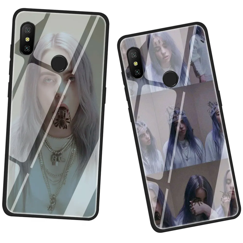 Billie Eilish закаленное стекло чехол для телефона Xiaomi mi 8 9 Красный mi 4X 6A Note 5 6 7 Pro Pocophone F1