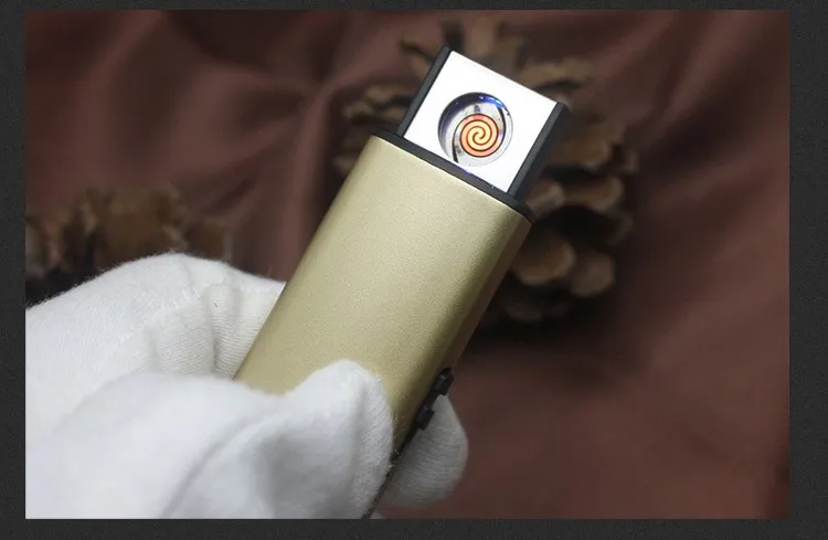 Push двойной воспламенитель перезаряжаемая через USB Зажигалка, ветрозащитная Зажигалка индивидуальные подарки креативная индивидуальность