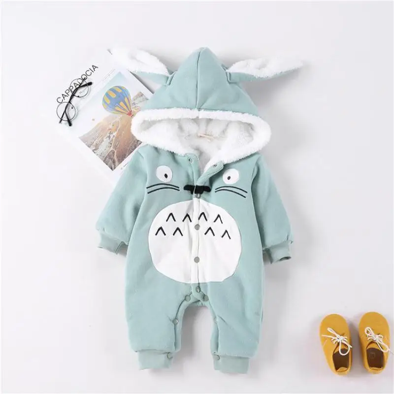 Детский утепленный комбинезон с капюшоном и кроличьими ушками|children jumpsuit|romper
