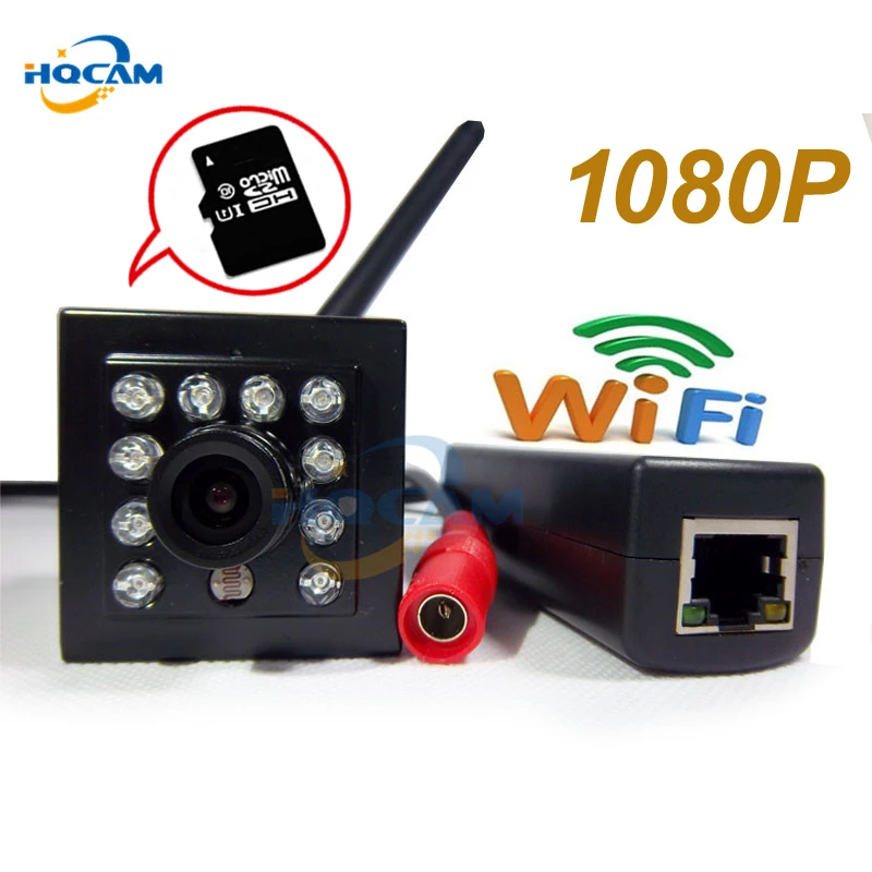 Сетевая мини-камера видеонаблюдения HQCAM POE 1080P Wi-Fi запись звука ночное видение 2 МП