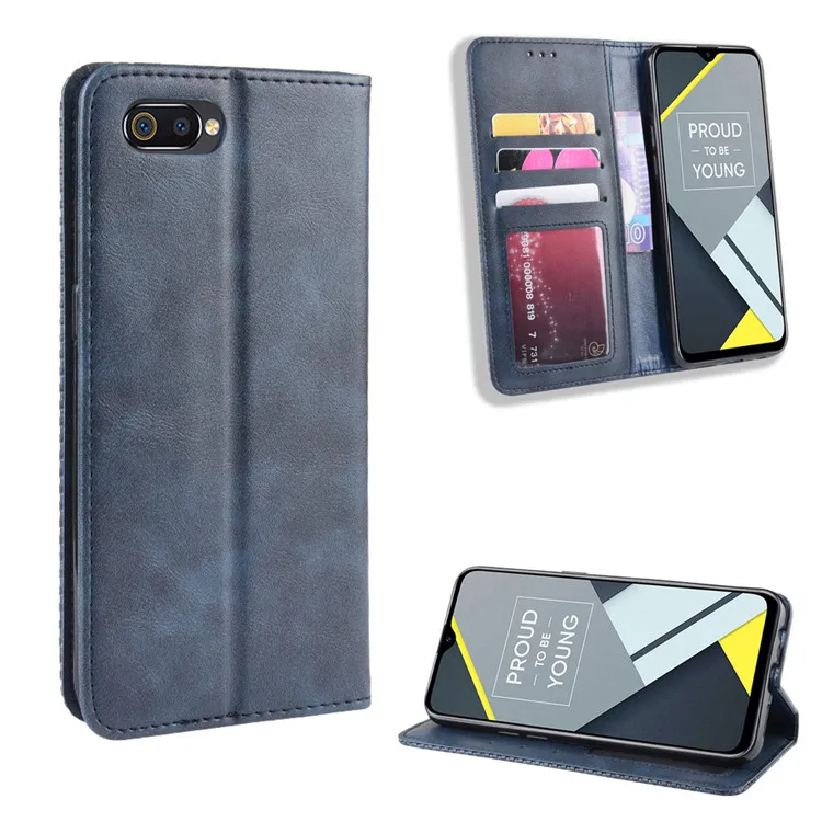 Для Realme C2 чехол Премиальный кожаный чехол-книжка кожаный флип чехол для OPPO Realme C2 C 2 RealmeC2 RMX1941 чехол 6,1 дюймов