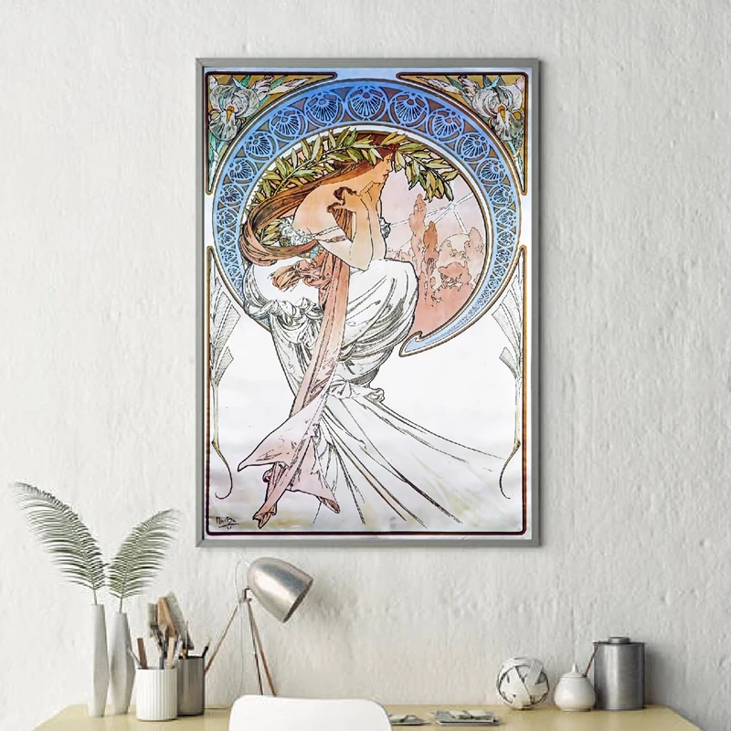 Alphonse Mucha, большие винтажные плакаты и принты в стиле модерн, точная копия, настенная живопись, картины для гостиной, домашний декор