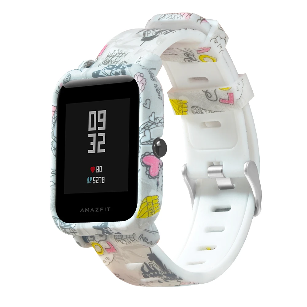 Ремешок и защитный чехол 2 в 1 для смарт часов Xiaomi Amazfit Bip ремешок из поликарбоната
