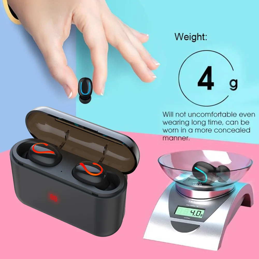 TWS Mini Dual 5 0 беспроводная гарнитура музыкальные спортивные Bluetooth наушники 3D стерео