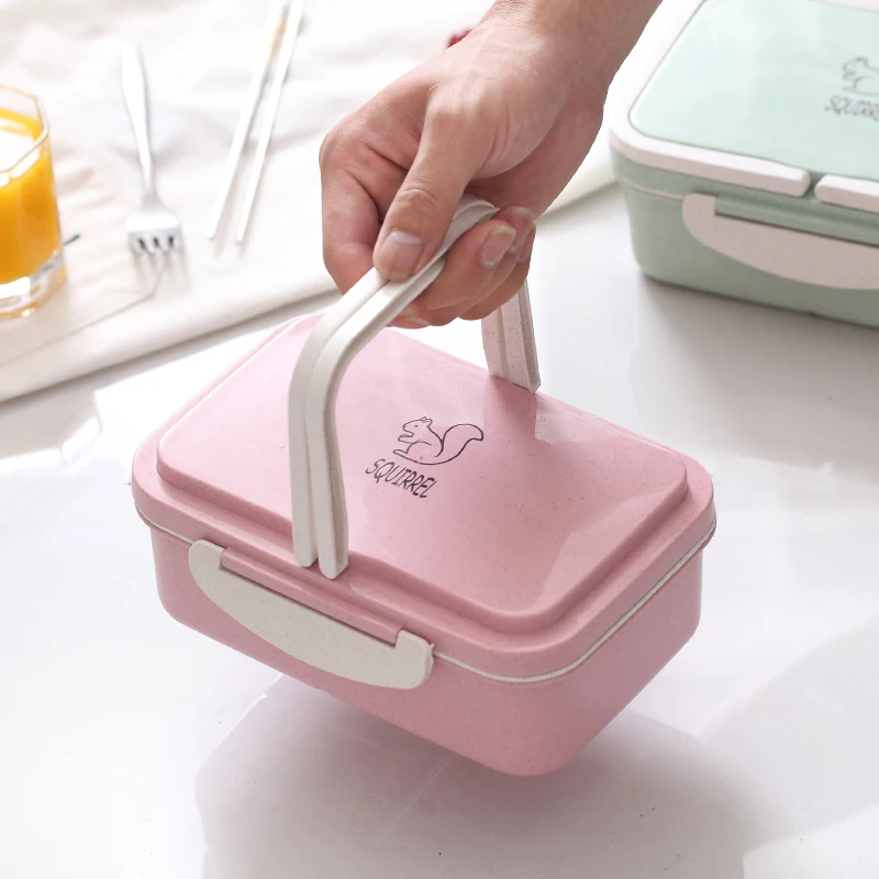 ONEUP Ланч бокс из пшеничной соломы мультяшная коробка Bento Портативный экологичный