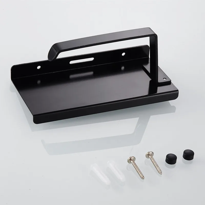 Космический алюминиевый черный бумажный держатель с полкой для телефона ванной