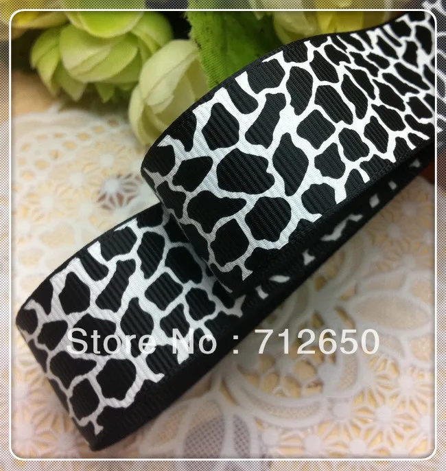 Free shipping 1'' (25mm) Leopard Zebra animal pattern printed ribbon Polyester Grosgrain Ribbon DIY hairbow clothing accessories | Дом и