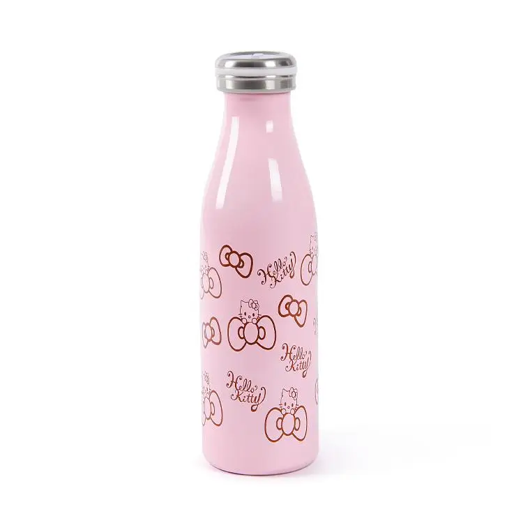 Вакуумные чашки из нержавеющей стали, изоляционная чашка hello kitty, чашка для молока, милый мультяшный портативный молочный горшок, 500 мл, 350 мл, красный, розовый - Цвет: PINK 500ML
