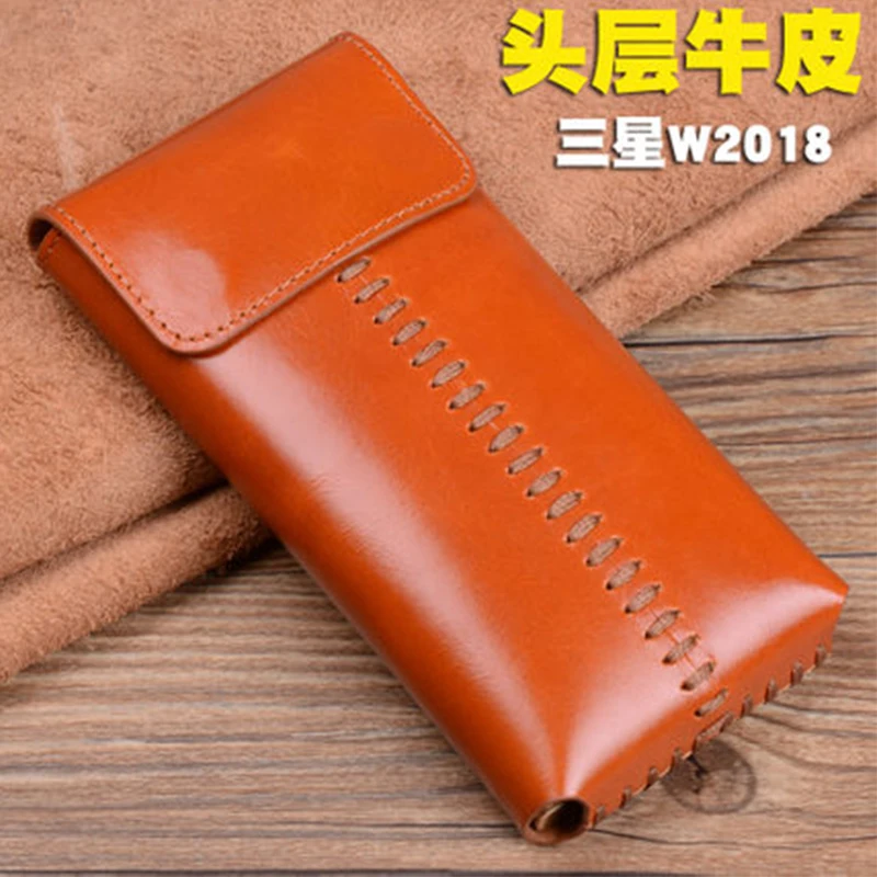 Роскошный чехол W2018 из натуральной кожи для Samsung Чехлы ручной работы дизайнерские