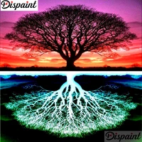 dispaint full squareround drill 5d diy diamond painting tree reflection embroidery cross stitch 3d home decor a10816