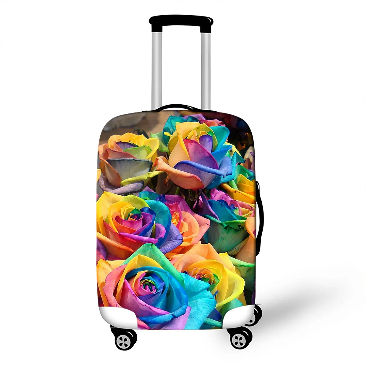 Flower 4 Защитный чехол для чемодана на колесиках с 3D принтом S/M/L/XL 4 размера для багажа 18-32 дюймов, эластичные тканевые пылезащитные Чехлы для цветов - Цвет: Flower 4