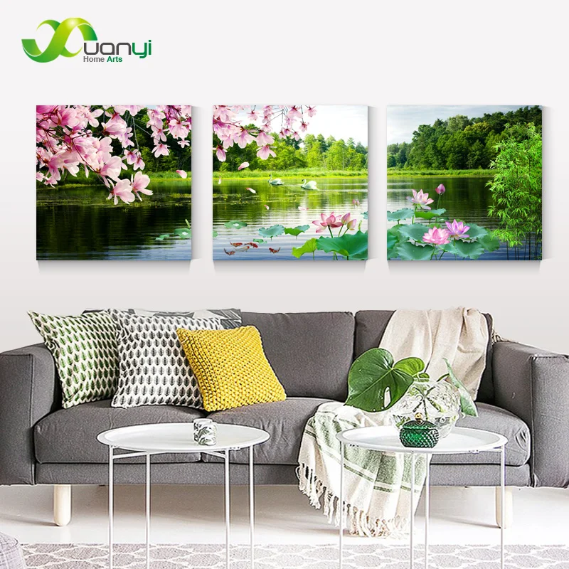 

3 Panel Modern Beautiful Flower Painting Picture Cuadros Landscape Painting Canvas Art Home Decor For Living Room No Frame PR202