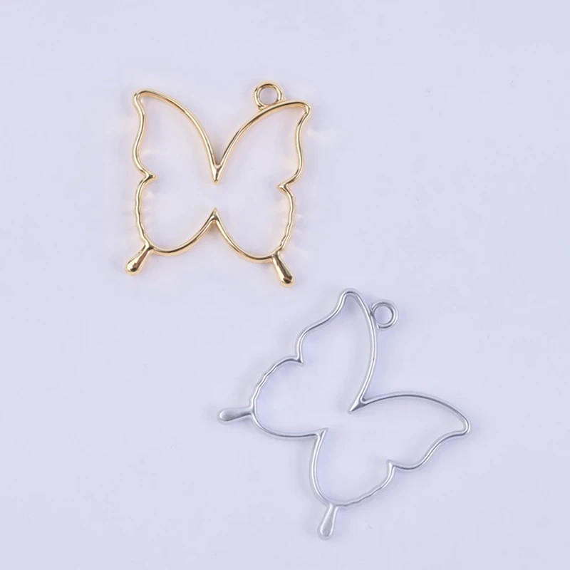 10 шт./лот Бабочка волшебное зеркало металлическая рамка подвеска Золотая