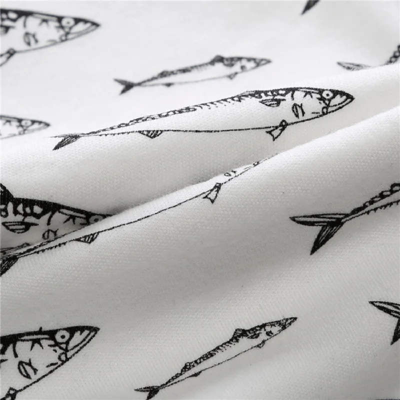 2018 новая детская одежда с принтом рыбы Одежда для новорожденных мальчиков и