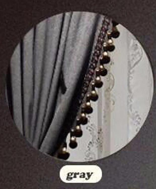 gray with beads Новые плотные толстый твердый бархатный занавес украшение чистый роскошный для спальни Black Out Дубай Luxurry драпировка для отель шторы - Цвет: gray with beads