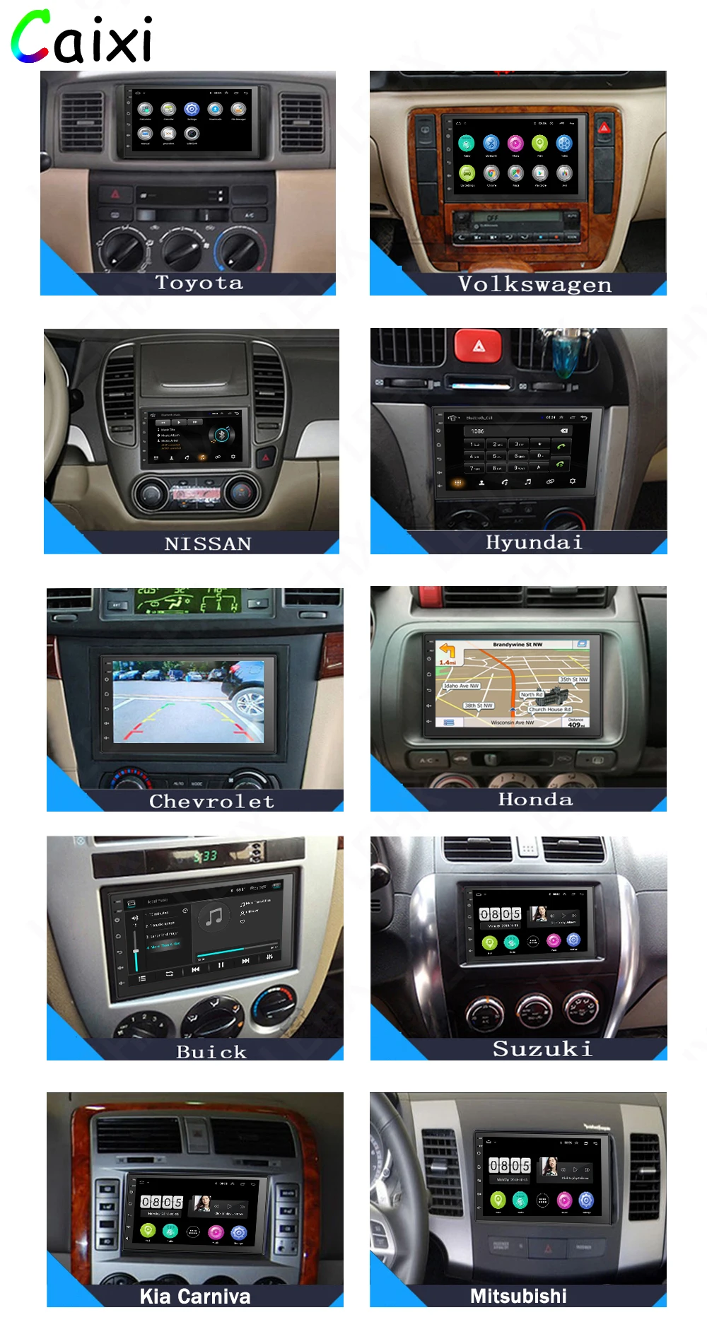 2DIN автомобильный мультимедийный плеер Andriod gps навигация HD Авторадио WiFi 2 USB " автомобильный аудио Радио стерео для VW Nissan Kia toyota