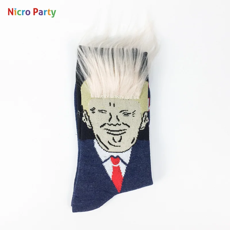 Nicro/носки в стиле «Дональд Трамп»; носки унисекс с забавным принтом для взрослых; 3D носки для скейтборда в стиле хип-хоп; вечерние носки;# ot163