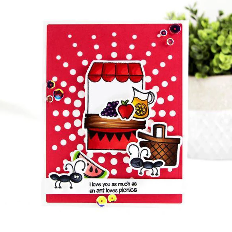 Picnic Time Food Basket Clear Stamps for DIY Scrapbooking Craft Making Decoration Transparent Stempels New Silicone Seal | Дом и сад