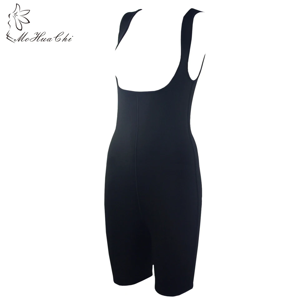 MoHuaChi Sweat Bodysuit Sauna Suit Waist Trainer Corsets Neoprene Body Shaper Women Slimming Full Shape Underweari