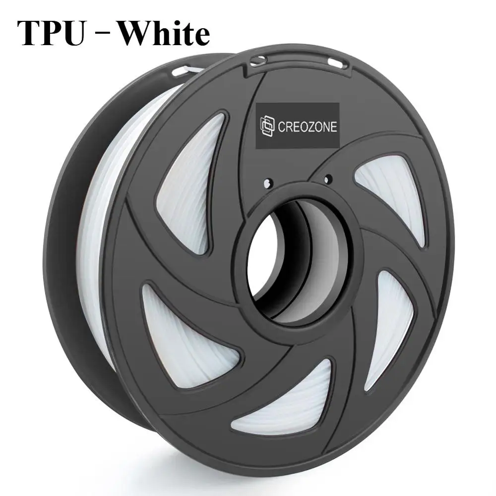 CREOZONE Высококачественная брендовая нить для 3d принтера 1,75 1 кг PLA ABS дерево TPU PetG PP PC Металлические Пластиковые Нити материалы для RepRap - Цвет: TPU-White