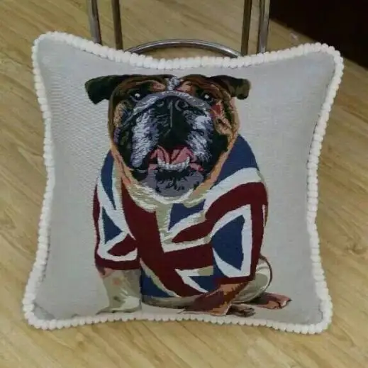 2016 Новый Собака Животных Вышитые 45*45 см Подушка Без Сердечника Хлопок