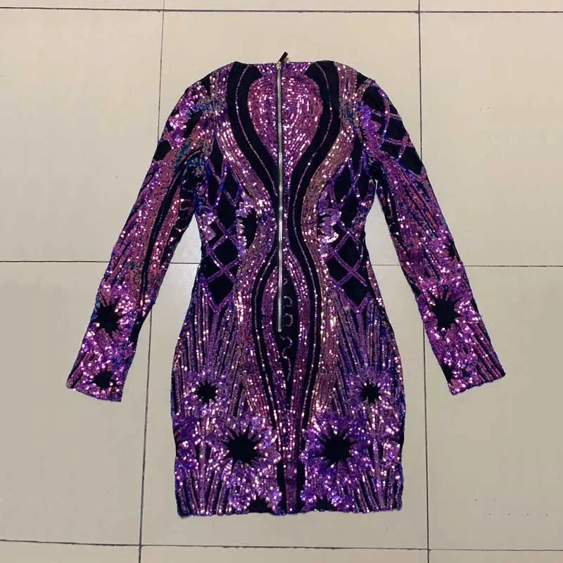 

Long Sleeve Sexy Dress Mini Bodycon V-Neck Elegant Women Fashion Night Club Celebrity Party Dress Vintage