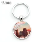 Брелок TAFREE с ежиком в тумане, модные брелоки, брелок со стеклянным кабошоном в подарок, ювелирные изделия HF17