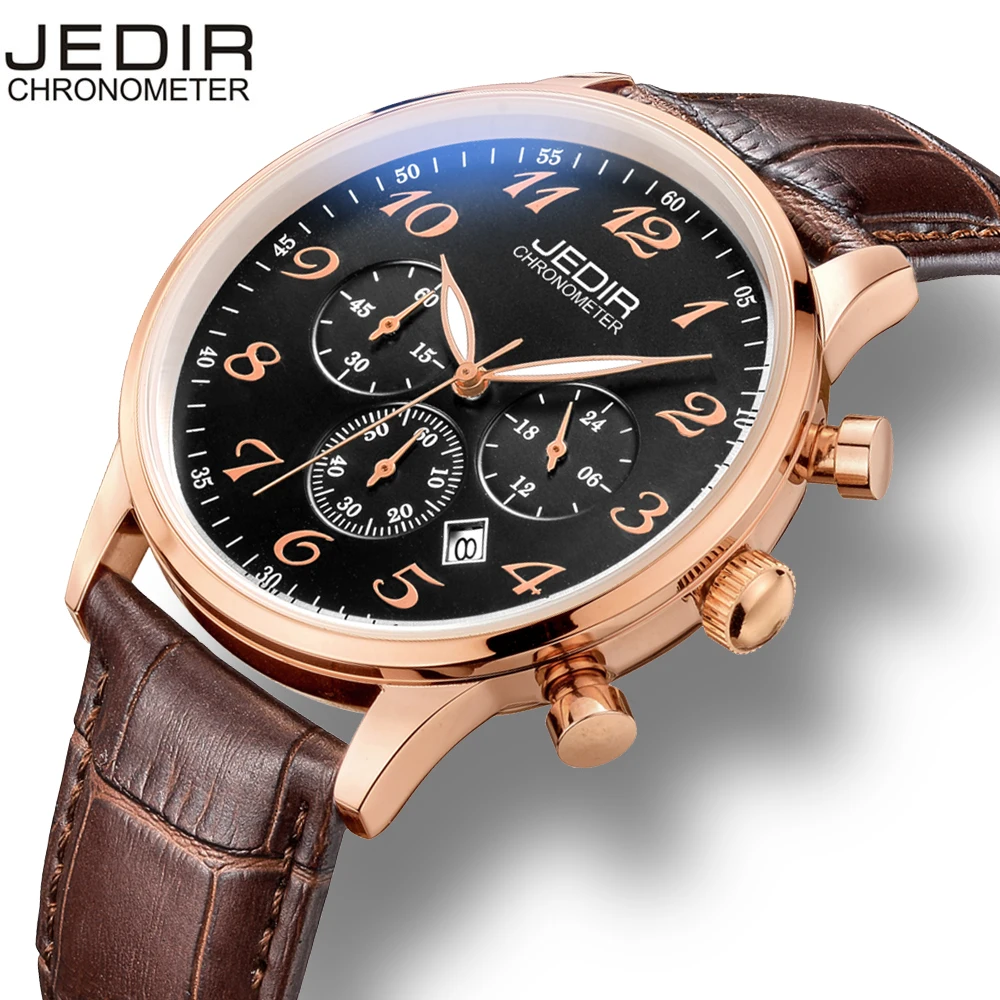 JEDIR модные мужские часы новинка 2017 кварцевые стильные Роскошные бренды