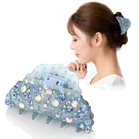 big claw hair clip rhinestone ponytail holder cellulose acetate hair accessories jewelry ornament for women girl tiara wear