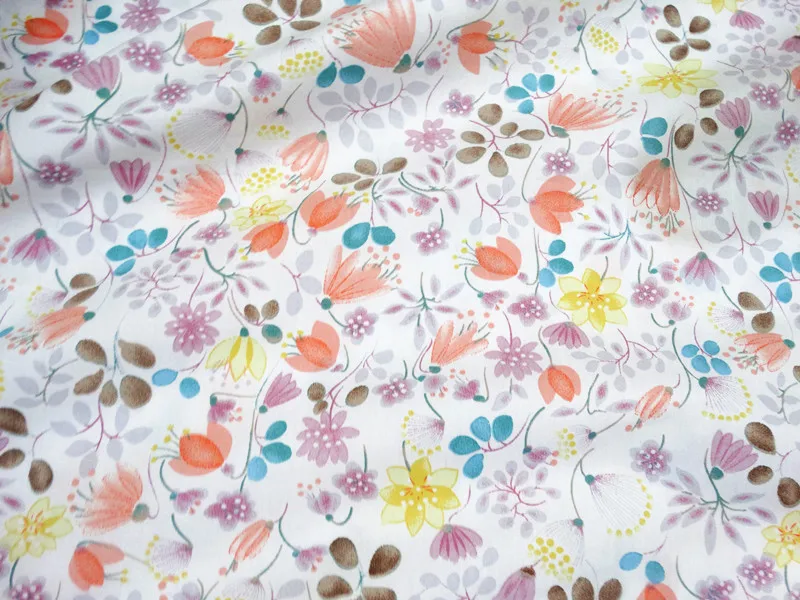 DIY 100%cotton Sewing Twill Fabric Cotton for Patchwork Baby Quilt Breathable 50cm *160cm Printed Flower | Дом и сад