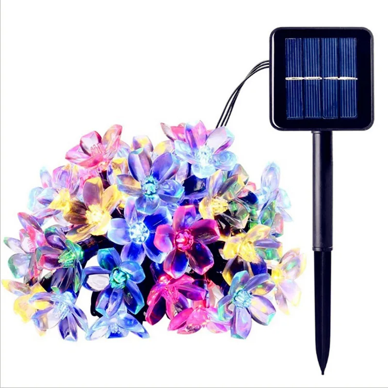 Сакура Солнечная лампа LED Персиковый Цветок струнная 20 30 100LED наружная