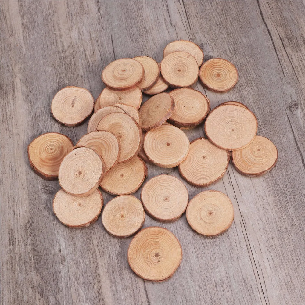 DIY 3,5-4,5 см деревянное бревно древесные срезы круглый натуральный из дерева в деревенском стиле ремесленные бирки Свадебные украшения деревянное ремесло принадлежности для украшения