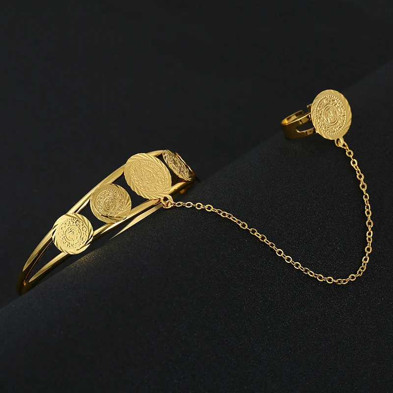 Женский Золотой браслет с монеткой на Среднем Востоке Исламские мусульманские