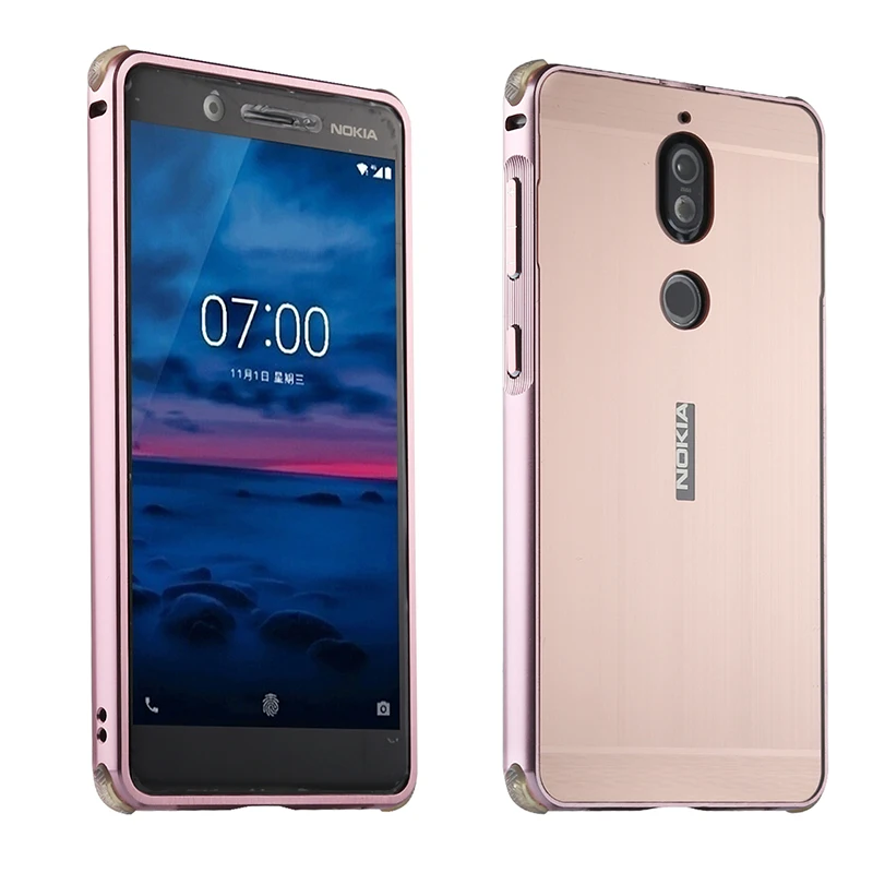 Для Nokia 6 7 Plus 8 чехол Гибридный 2 в 1 Броня Капа Алюминиевый металлический бампер