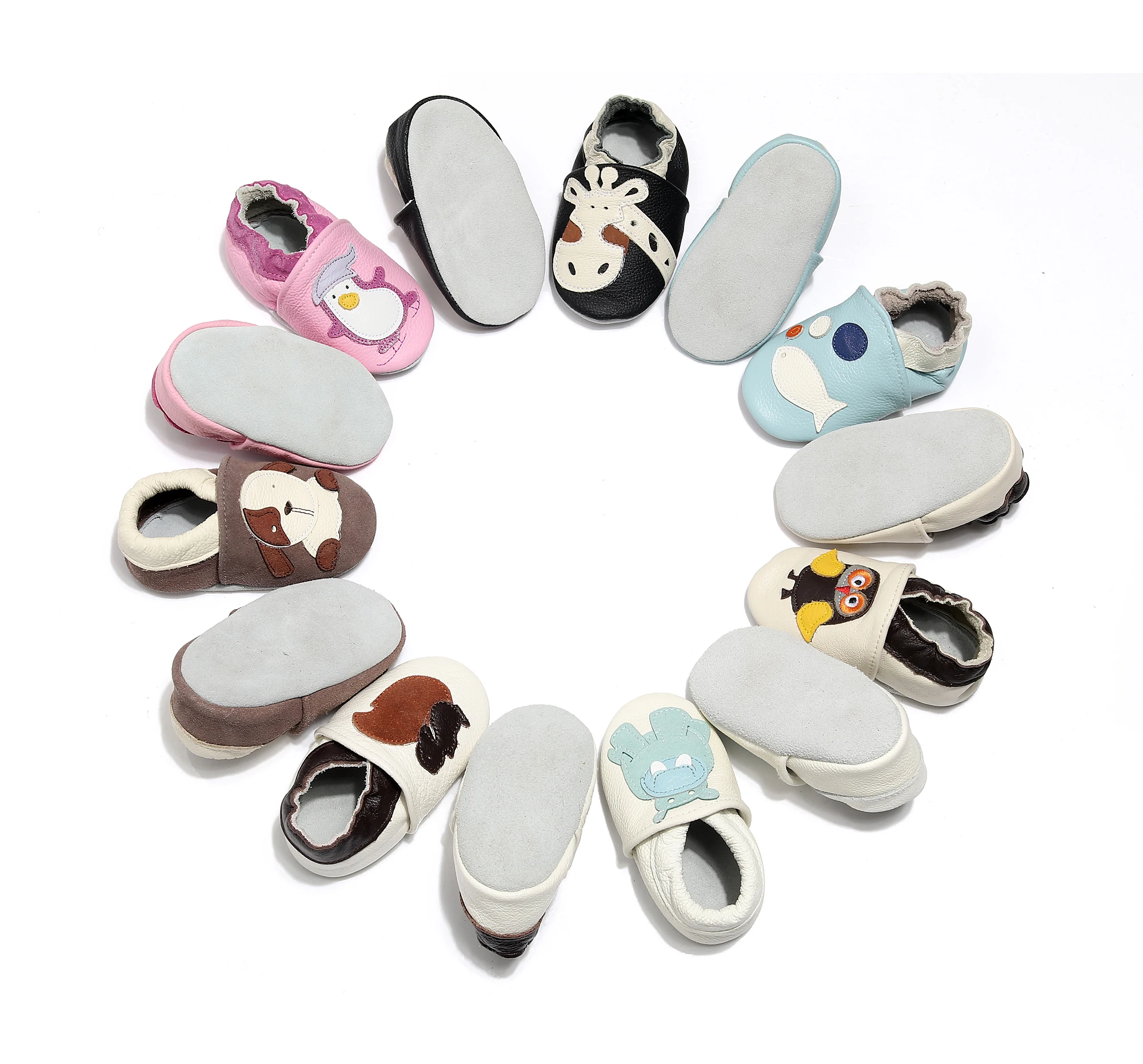 

Cartoon Printing Genuine Leather Soft Baby Shoes Newborn Baby Boys Girls Infant Shoes Slippers Skid-Proof Baby Shoes For 0-24M