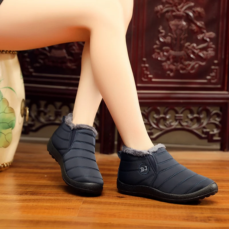 Женские ботинки в стиле ретро теплые зимние без шнуровки элегантная женская