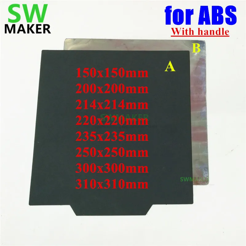 

Update For ABS TPU Magnetic Print Bed Tape with handle 150/200/220/235/250/300mm square Print Sticker FlexPlate 3D Printer parts