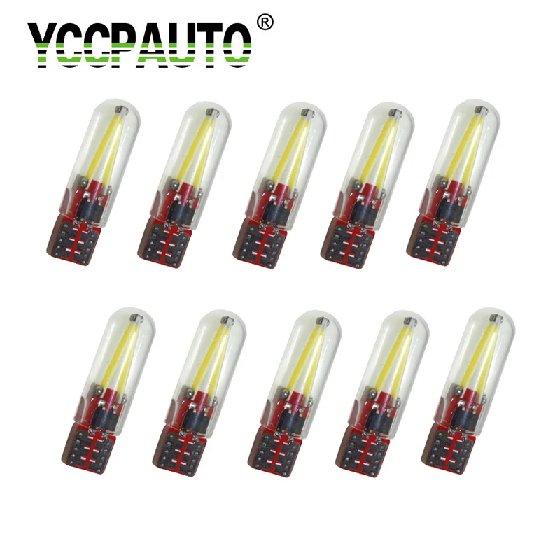 10 шт. T10 Светодиодные лампы w5w led 168 194 cob лампы накаливания для автомобиля, стеклянные лампы для приборной панели, габаритные огни для стайлинга автомобилей