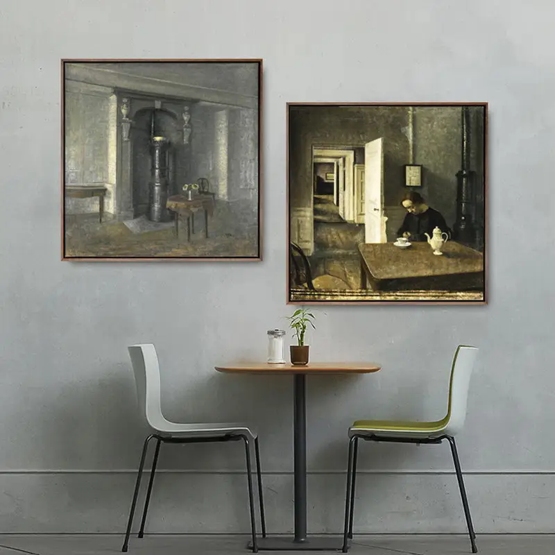 

Home Decoration Print Canvas Art Wall Pictures Poster Canvas Printings Square Paintings Danish Vilhelm Hammershoi Landscape