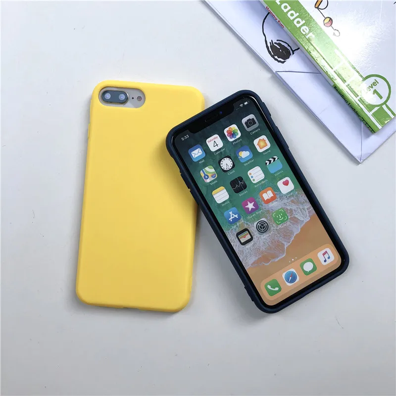 Для iPhone X XR XS MAX Cute candy color Чехол Мягкий ТПУ силиконовый чехол для телефона 5 5S SE 6 S 7 8