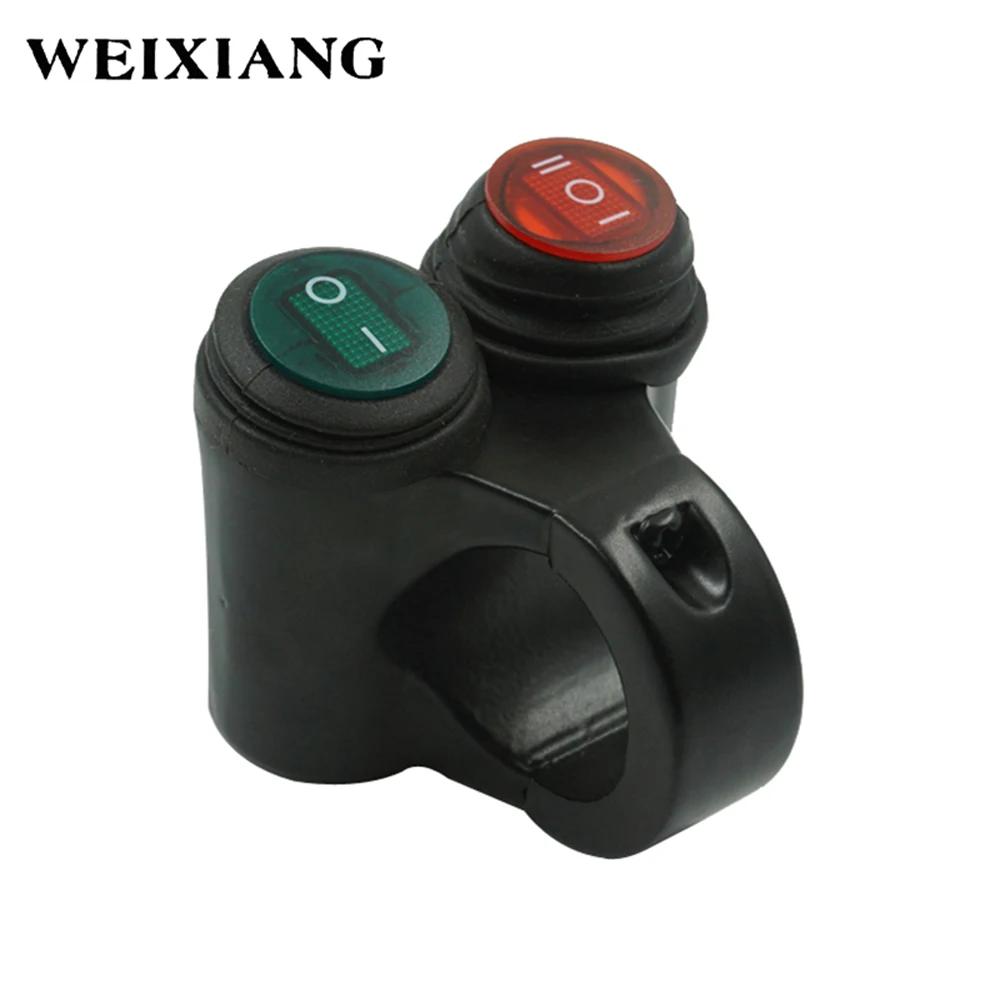 Motorcycle ATV Handlebar Double Control Button Switch Headlight Hazard Brake Fog Light ON OFF Switches With Indicator Light| |