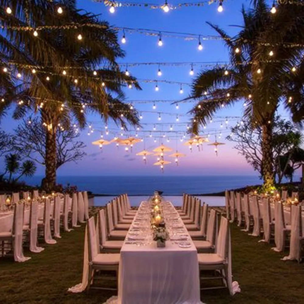 7M 24ft Street Garlands S14 String Lights with 7 Incandescent Blubs Outdoor Weatherproof Holiday Commercial Grade |