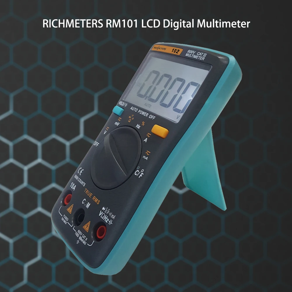 RICHMETERS RM102 Многофункциональный цифровой мультиметр AC/DC напряжение тока щипцы сопротивление диода емкость температура тестер