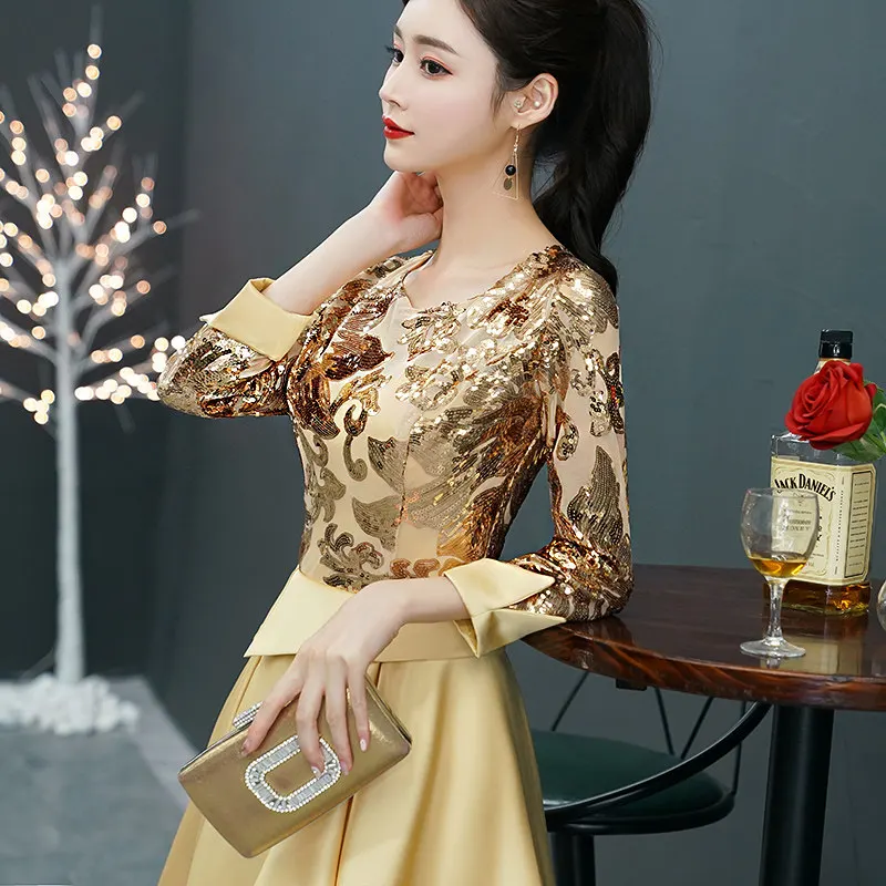 Женское платье для выпускного вечера ruthshen темно синее или зеленое блестящее на