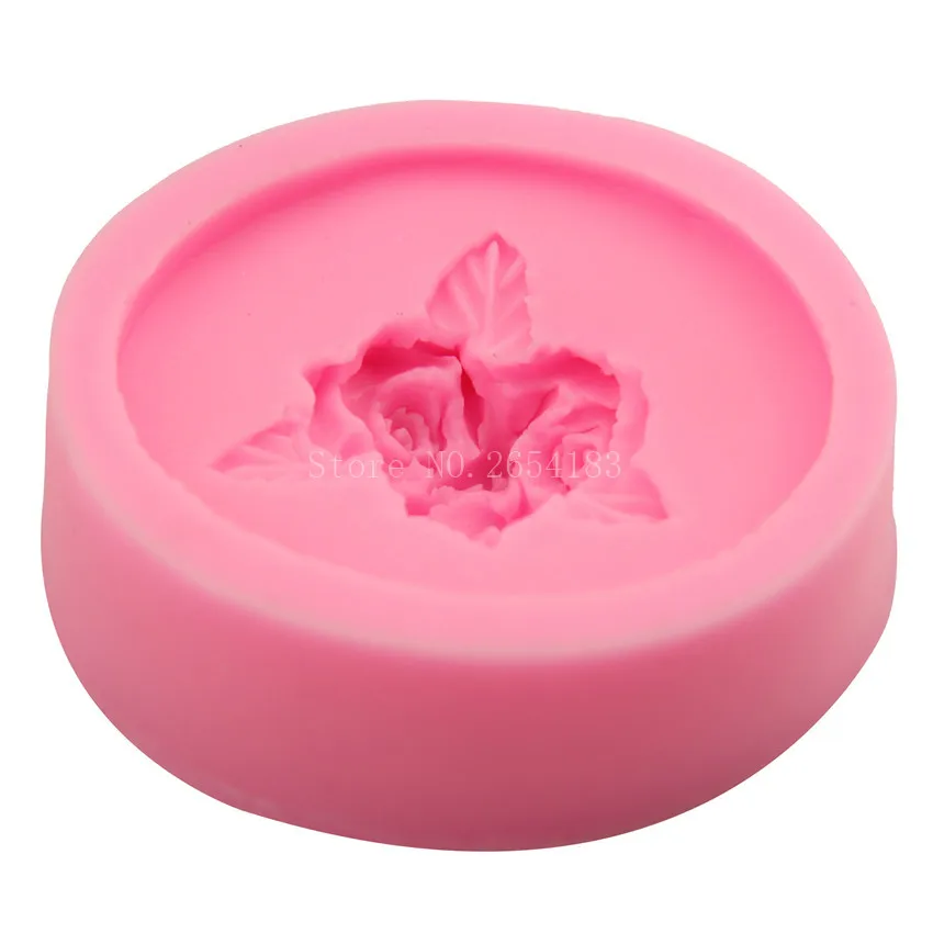 Цветок роза с листьями силиконовое мыло для помадки 3D желе конфеты шоколад