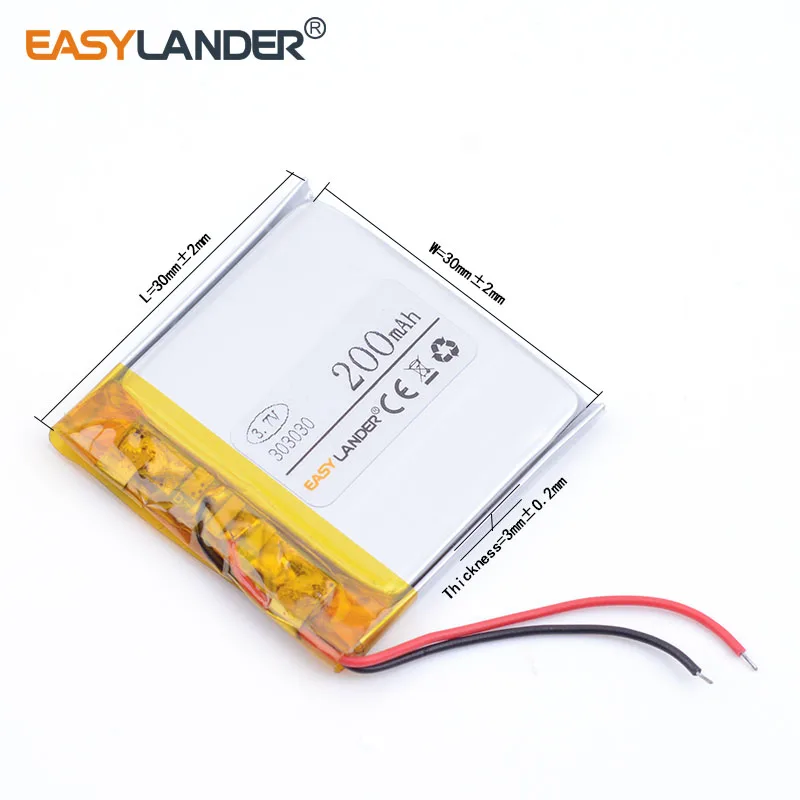 Литий-ионный аккумулятор емкостью 200 мАч для MP3 Bluetooth-гарнитуры 3D-очков умных