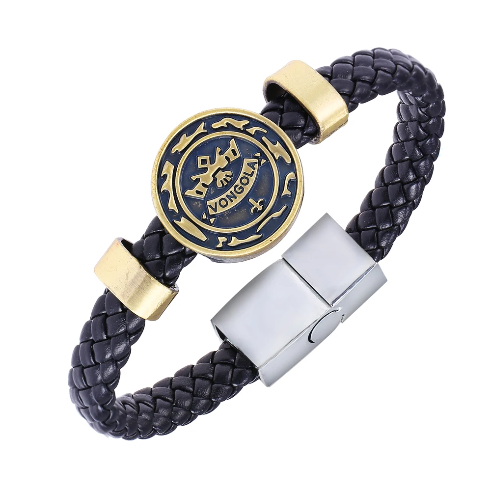 Горячие аниме репетитор логотип браслеты кожаные тканые Панк стиль мужчины