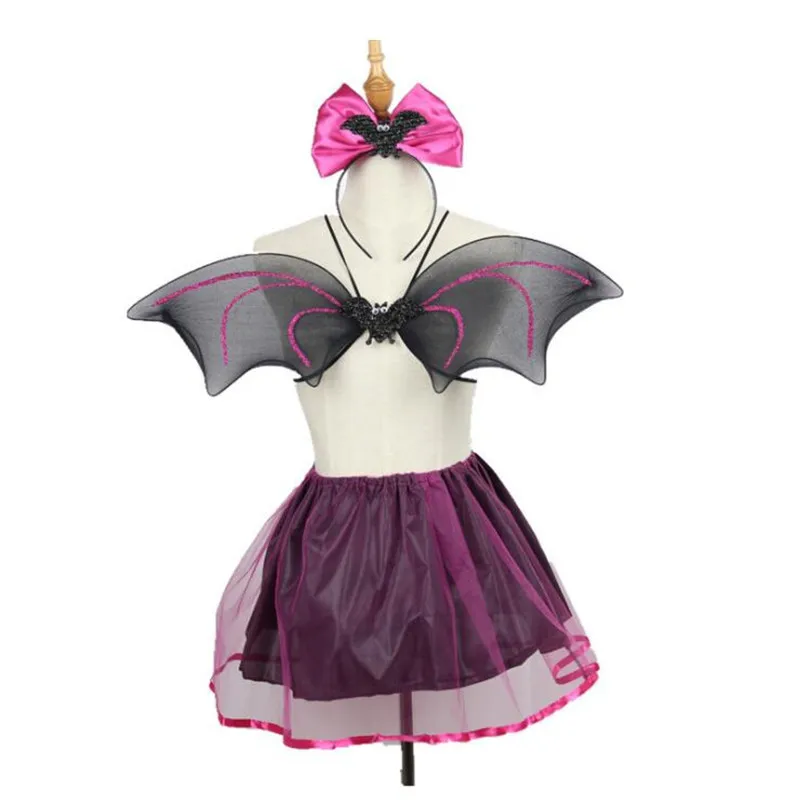 Kids Girls Bee Ladybug Butterfly Wing Headband Wand Skirt Girl Fairy Cosplay Performance Prop Party Halloween Costume Navidad