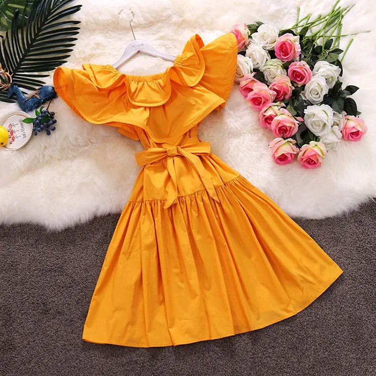 HISUMA летнее Новое Женское платье с вырезом лодочкой рукавом бабочкой и большими