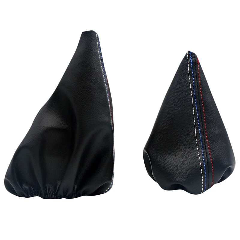 2 Pcs/Set New Car Shift Knob Stick Handbrake Leather Gaiter Boot Cover Case Gear Collar For Bmw 3 Series E36 E46 M3 |
